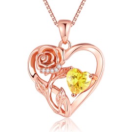 Infinity Rose Flower Heart Necklaces for Women 925 Sterling Silver Anniversary Jewelry for Her Love Gifts for Wife Girlfriend Sister Grandma Mom Daughter Mothers Day Valentines Birthday Christmas Rose