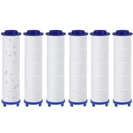 Pack of 6 PP Cotton Filter for Shower Head Removal of Chlorine Residue, PP Sediment Cartridge Filtered, 8 x 2.2 cm Universal Clean Water Core Cotton Core for Rain Shower Head, Rain Shower Head