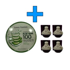 Luxury Premium Aloe Vera 100 Soothing Gel 300ml+Soryehan Cheonsam Sanghwang Cream 10mlX4 / 럭셔리 프리미엄 알로에베라 100 수딩젤 300ml+수려한 천삼 상황 크림 10mlX4개