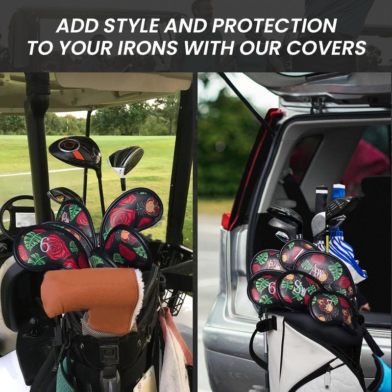 Golf Iron Head Covers Numbers Synthetic Leather Headcover Deluxe Value