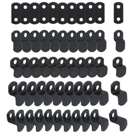 Mewutal 50pcs Black Offset Canvas Clips Metal Photo Frame Clips Mirror Clamps Heavy Duty Offset Mirror Clips for Picture Frame Painting Blackboard, with Screws (10 pcs Each 0/0", 1/8", 1/4" 3/8" 1/2")
