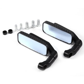 Ytze Espejo retrovisor, retrovisor para motocicleta, par universal, retrovisor para motocicleta, retrovisor plano, 8 mm 10 mm (fibra de carbono) para retrovisores para moto for retrovisores grande mot