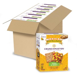 Crunchmaster Mexican Street Corn Inspired Crunchy, Baked Rice Crackers, Tangy & Smoky, Kosher, Gluten Free & Non-GMO, 3.54 Ounce (Pack of 6)