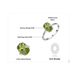 JewelryPalace Class Natural Gemstone Garnet Peridot Amethyst Citrine Blue Topaz Birthstone Solitaire Engagement Rings for Women, Anniversary White Gold Plated 925 Sterling Silver Promise Rings for Her