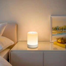 YUNJAYI Nursery Night Light for Kids, 256 RGB Color Changing & Warm White Touch Bedside Lamp Wireless, 2200mAh USB Rechargeable LED Small Table Lamps for Bedroom, Dimmable Nursery Lamp with Memory