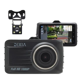 Drive Recorder, Small, Front and Rear Camera, 2 Megapixels, Full HD, G-Sensor, Shock Sensor, Parking Monitor, Continuous Recording, LCD Monitor, Easy to Install
