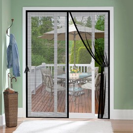 Fiberglass Magnetic Screen Door Fit Door Size 48 x 83 in- Heavy Duty Fiberglass Screen Door Mesh for Interior Door, Patio and Sliding Doors - Door Screen Magnetic Closure Let Fresh Air in