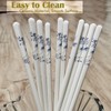 Chopsticks Reusable 5 Pairs Ceramic Chopsticks Dishwasher safe Blue chopsticks