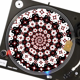 For Technics, For Audio-Technica, For Denon, For Numark, For Pioneer, For Stanton, For Reloop Yin Yang Yong Turntable Slipmat GLOW BLACKLIGHT 12 inch for DJ Vinyl LP