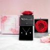 Sunia Eternal Real Rose with Necklace and Earrings Made of