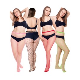 Aneco 4 Pairs Plus Size Fishnet Tight Cross Mesh Pantyhose Thigh High Stocking…