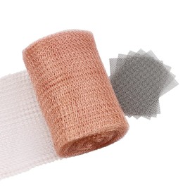 Sopcone Copper Mesh 5In x 40 Feet with 5 Pack Stainless Steel Wire Mesh, Knitted Copper Mesh Copper Blocker for Mouse, Rodent, Snail, Bird, Bat, Squirrel, Snake, Mice, Bug - Plant Protector Mesh