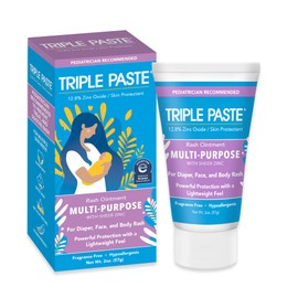 Triple Paste Multi-Purpose Baby Healing Ointment, 2 oz Tube, Diaper Rash Cream and Skin Protectant for Hands, Face and Bottom Treats, Soothes and Prevents with Zinc Oxide (Packaging May Vary)