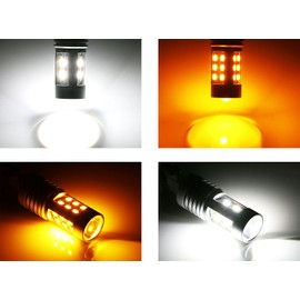 iJDMTOY White/Amber Switchback LED Turn Signal Lighting Upgrade w/Socket, Load Resistors, Compatible With Suzuki Hayabusa GSX1300R