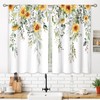 oolygoo Eucalyptus Botanical Leaves Yellow Sunflower Floral Kitchen Window Curtains