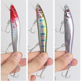 Unbranded 3PCS Fishing Lures Minnow baits Crankbaits Jerkbait Lot Hooks Baits Bass Tackle - WB157  A