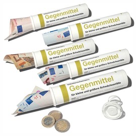 Pack of 5: Medication Style Money & Gift Tube + + + Modern Time + + + Antidote + + + LOVE Gifts Fun