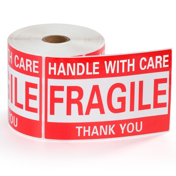 4 x 6 Inch Fragile Stickers Handle with Care 500
