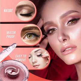 Bluemega 2 Pairs Fake Eyelashes Pestañas Autoadhesivas, Pestañas Adhesivas Reutilizables, Pestañas Postizas Naturales Esponjosas 3D Reutilizables, Sin Pegamento Pestañas Postizas A Prueba De Agua (A)