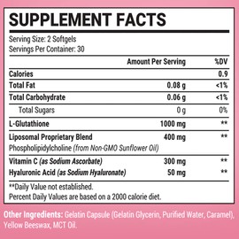 Starehonorr Liposomal Glutathione Softgels 1500MG, Reduced Glutathione Supplement with Vitamin C, Better Absorption, Non-GMO Powerful Antioxidant for Healthy Aging, Detox, Immune Health, 180 Softgels