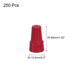 sourcing map 250pcs Wire Connectors Nuts, Electrical Wire Connectors 22-10 AWG Electric Wire Caps, Spring Insert Wire Connectors Nuts Connectors Red