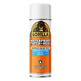 Gorilla Waterproof Patch & Seal Rubberized Sealant Spray, White, 14 Ounce (Pack of 1) - Seals Out Water, Air, and Moisture | Gorilla
