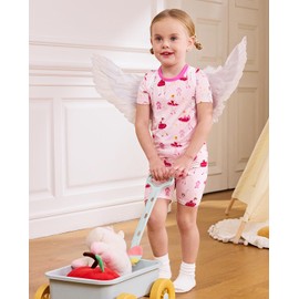 babee Reshinee Bamboo Viscose Toddler Girls Kids Pajama Sets Short Summer Cool Snug fit Sleepwear Pjs 2pcs Set 8Y