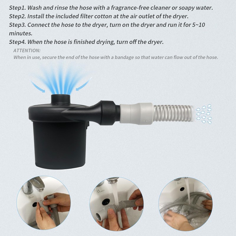 CPAP Hose Dryer Cleaning KIT with Filter Cotton, CPAP Tube