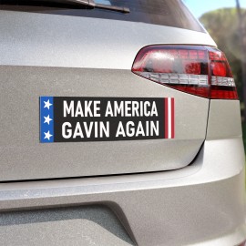 Make America Gavin Again Sticker 3x9 Funny Newsom 2028 President Stickers