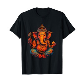 Ganesh Symbol Yoga Hindu Elephant God Ganesha Puja T-Shirt