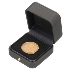 PATIKIL Coin Display Box Coin Presentation Display Box Coin Box Coin Case Coin Holder Fits 35mm Coins for Silver Dollar Collectors Gray