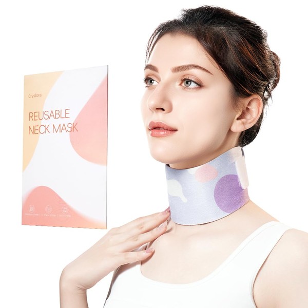Cryslora Wiederverwendbare Silikon-Nackenpflaster, verstellbare Nackenmaske, waschbare Anti-Falten-Maske zum Nachziehen und