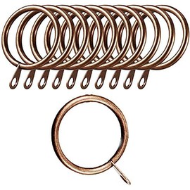 TA-VIGOR 28Pcs Metal Curtain Rings, 45mm Internal Diameter Drapery Ring, Drape Sliding Eyelet Rings Hanging Rings for Curtain Poles Drapery Pole Antique Red Copper