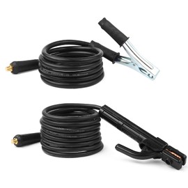 Tobewan 16 mm² 2+3 m Welding Electrode Holder with Cable and Welding Grounding Clamp with Cable, 300 A Welding Machine, Fast Connections, 10-25 Quick Connectors, Efficient for Welding Work