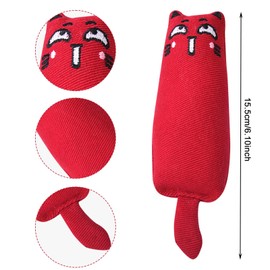 GWAWG 3 PCS Catnip Toys for Cats Kitten Toy Indoor Cats Soft Small Kittens Teething Toys Interactive Cat Toy,Red,Orange,Grey