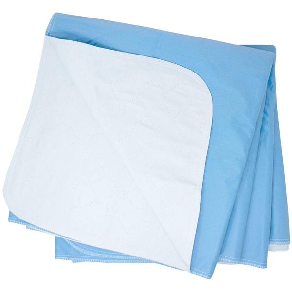 Big Size Washable Bed Pad / XXL Incontinence Underpad - 36 X 72 - Mattress Protector - Blue