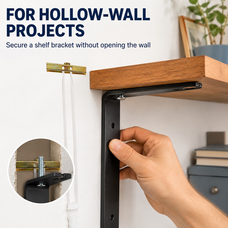1/4-20 Hollow Wall Toggle Anchors with 2-1/2 Inch Bolts, 10/20