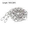 sourcing map Stainless Steel 304 Hardened Proof Coil Chain 1m