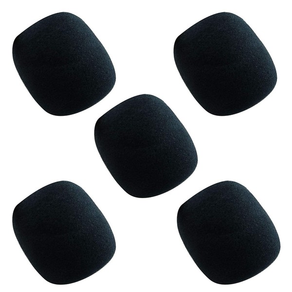 Tegg Microphone Windscreen 5PCS Black Soft Foam Pad Mic Cover