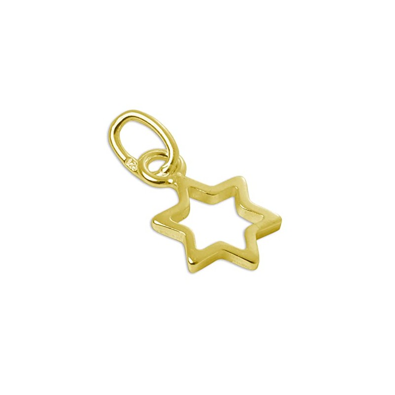 jewellerybox Gold Plated Tiny Sterling Silver Outline Star Charm