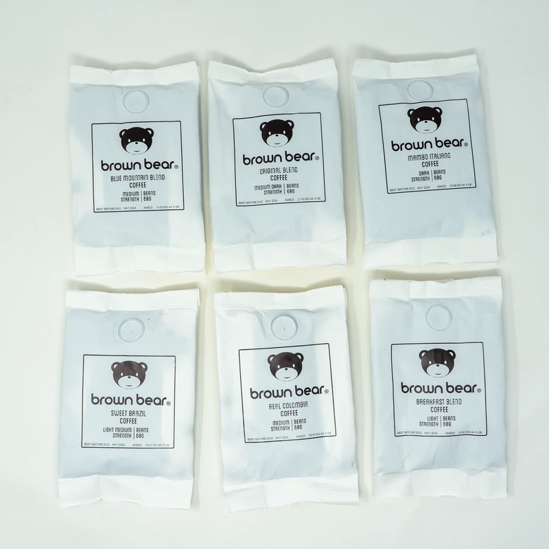 Brown Bear Christmas Coffee Beans Gift Set - 6 Blends