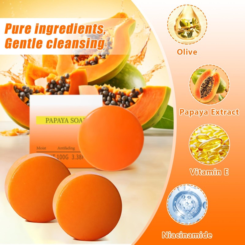 Papaya Soap - Gentle Cleansing for Oily and Sensitive Skin,