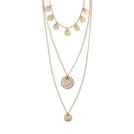 Pilgrim ARDEN 3-in-1 crystal necklace gold-plated: Rose gold or silver plated with crystal, Gold Plated Zinc Brass