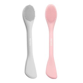 REVEX Aplicador de máscara facial de silicona, limpiador facial, exfoliante de poros, cepillo de limpieza de poros, 2 aplicadores de máscara para barr