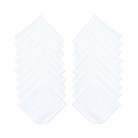 HOOMCOOM Gauze Handkerchief, Baby Double Gauze, 100% Cotton, Plain, Name Included, For Nursery School, 7.9 x 7.9 inches (20 x 20 cm), Set of 18