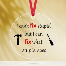 Carpenter Gifts Christmas Ornament Carpenter Builder Gifts Thank You Gift for Woodworker Handyman Gift for Dad Husband Boyfriend Grandpa Mechanic Coworker Appreciation Gifts Acrylic Hanging Ornaments