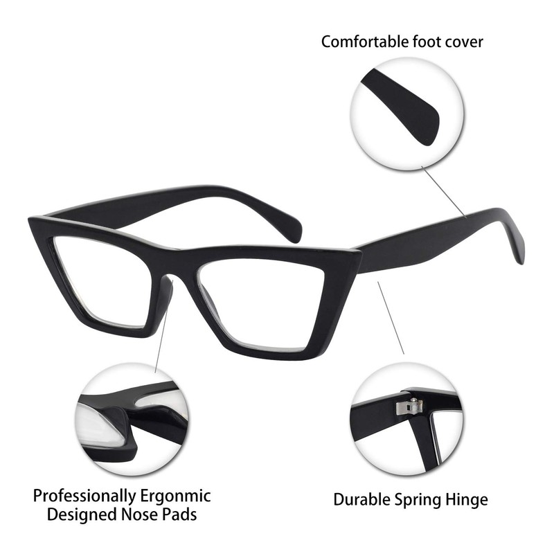 OCCI CHIARI 4.0x Oversized Reading Glasses Cat Eye Reader 0