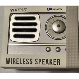 Vivitar Wireless Mini Speaker Bluetooth Vivitar Retro Portable Radio in White