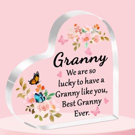 JETTOP Granny Gifts-Gifts for Granny Birthday Christmas Mothers Day Best Granny Ever Acrylic Plaque Gifts