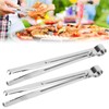 Set of 2 Stainless Steel BBQ Sausages Reversible Tongs for